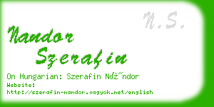 nandor szerafin business card